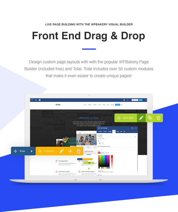 Total WordPress Theme Drag & Drop Features