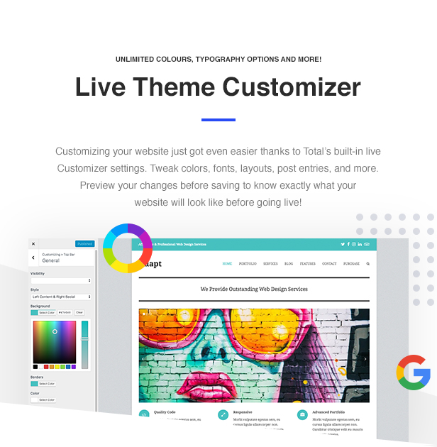 Total WordPress Theme Live Theme Customizer