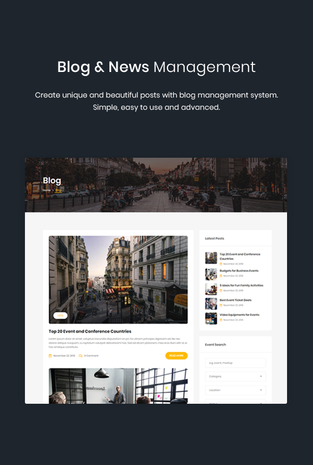 WordPress event blog theme