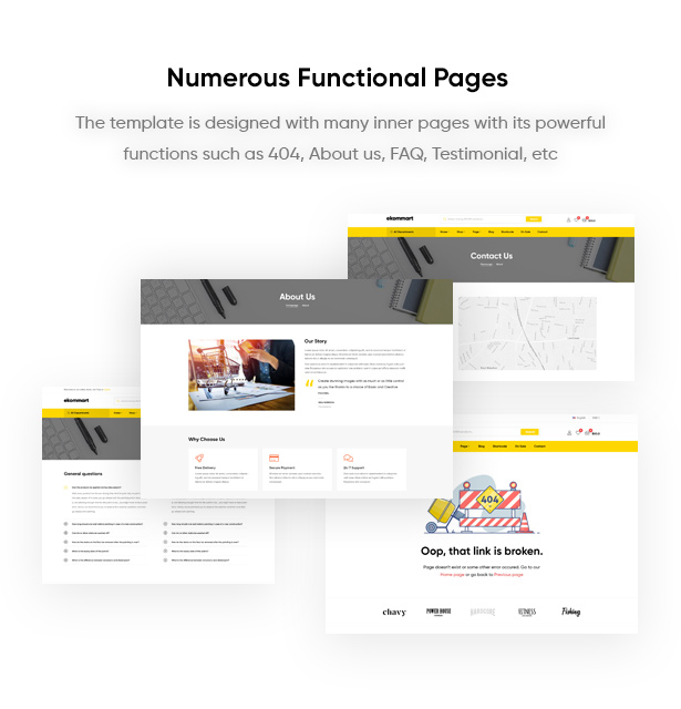 ekommart - All-in-one eCommerce WordPress Theme - inner pages