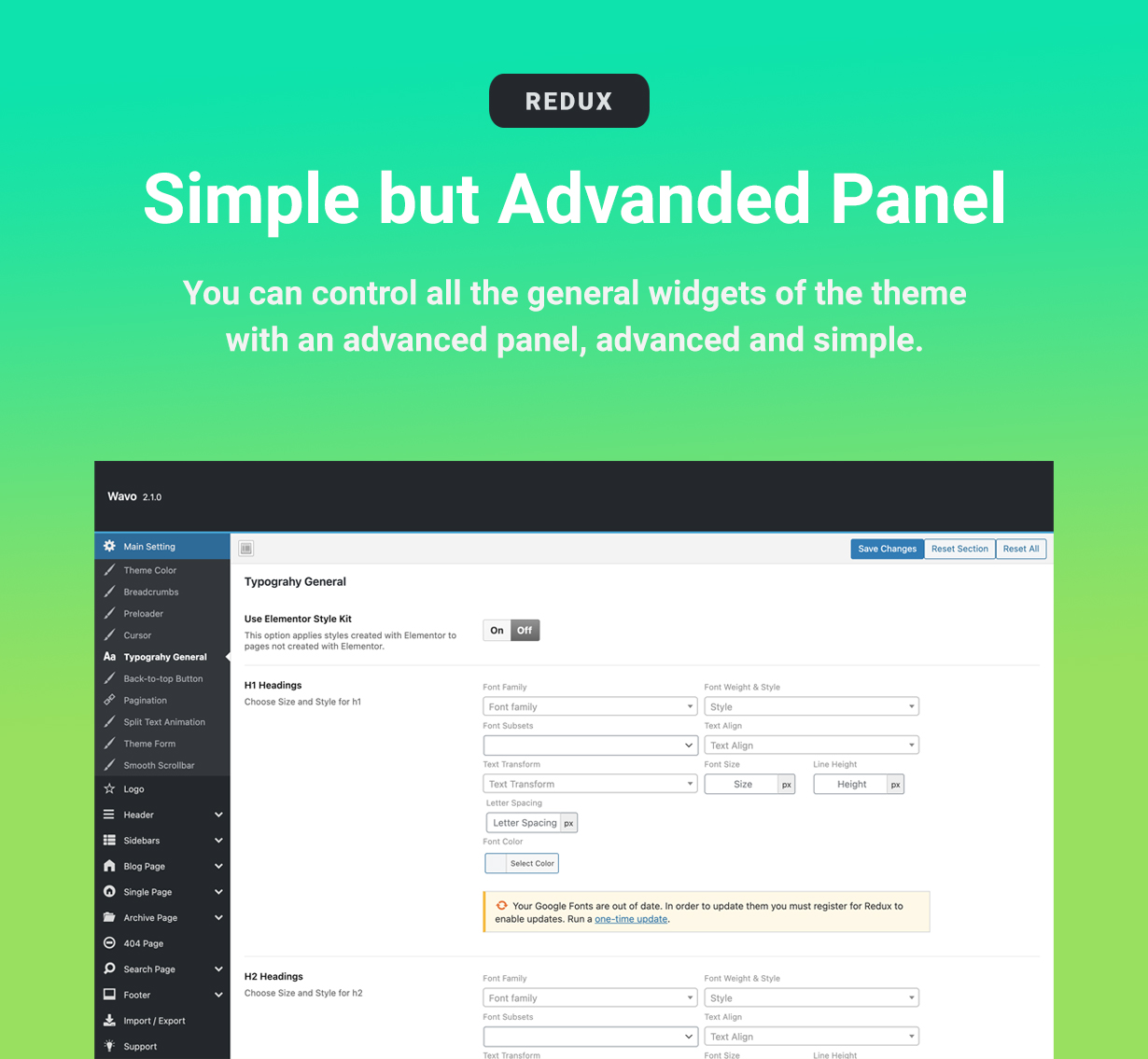 WordPress Redux Theme Option