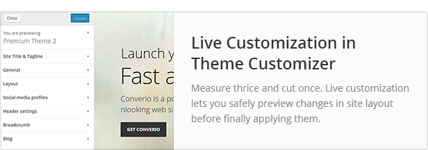 Live Customization in Theme Customizer