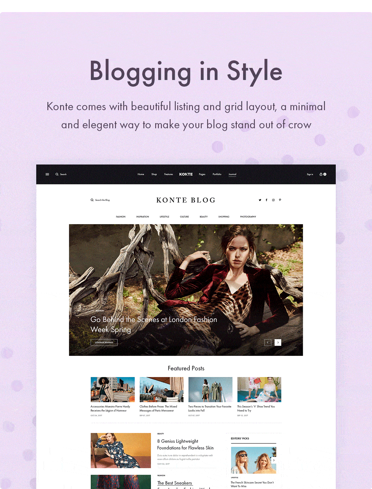 Konte WooCommerce theme - Blogging in style