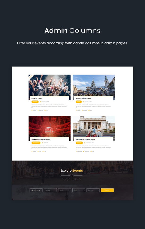 WordPress event theme