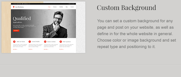 Custom Page Background for Attorney Theme
