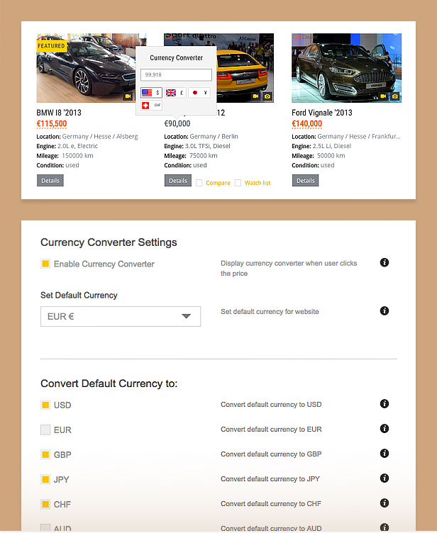 auto dealer currency converter