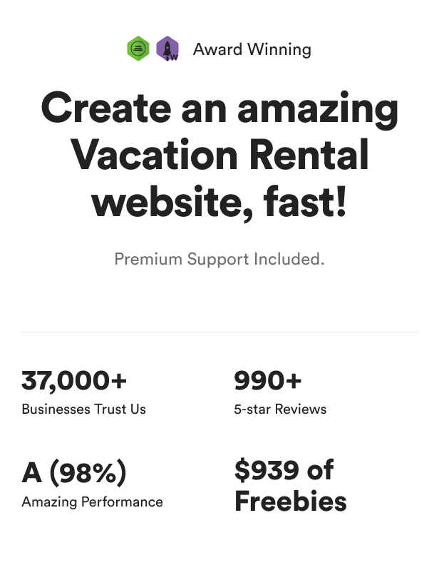 Create an amazing Vacation Rental website, fast!