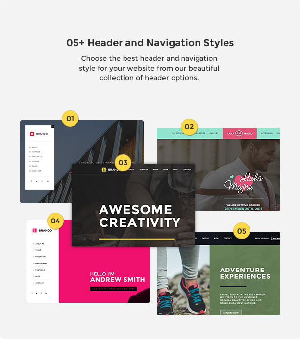 Brando Responsive and Multipurpose OnePage WordPress Theme - 14