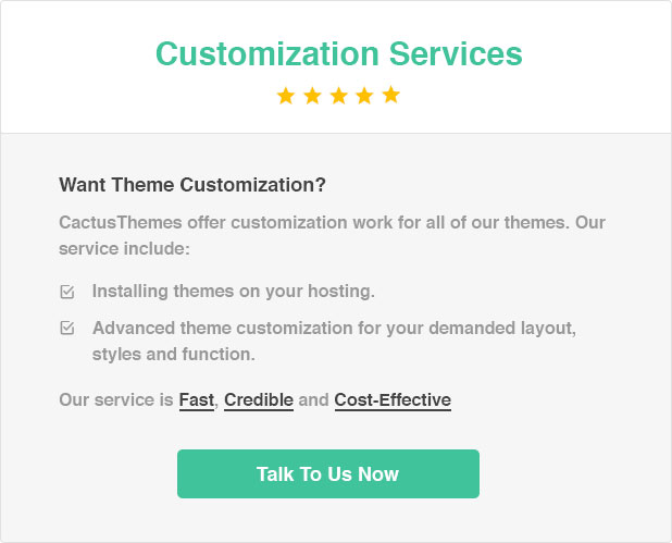 Cactusthemes customization service banner