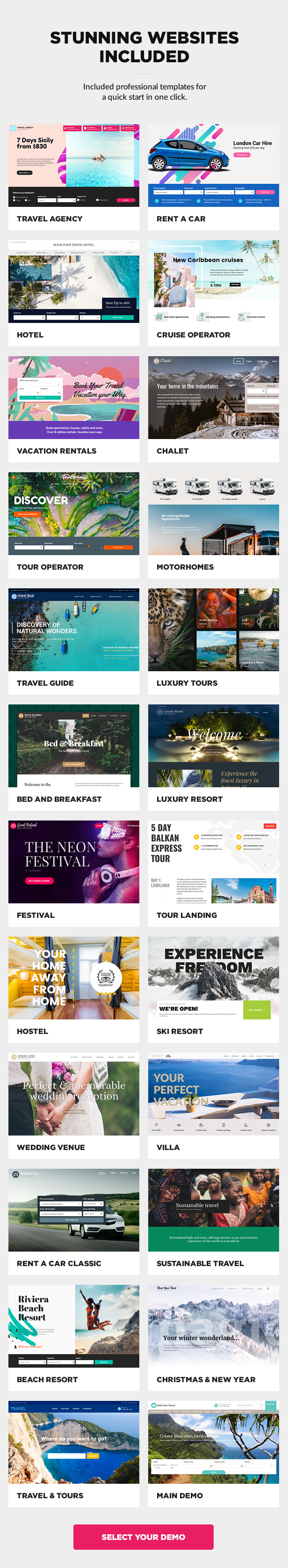 Multipurpose travel booking WordPress theme