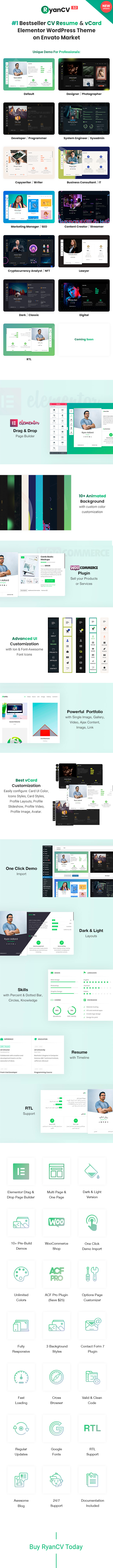 Resume / CV / vCard WordPress Theme