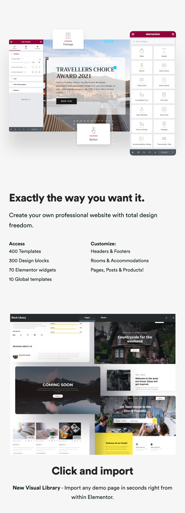 Create your own professional website with total design freedom.