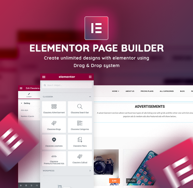 Classiera Elementor Page Builder