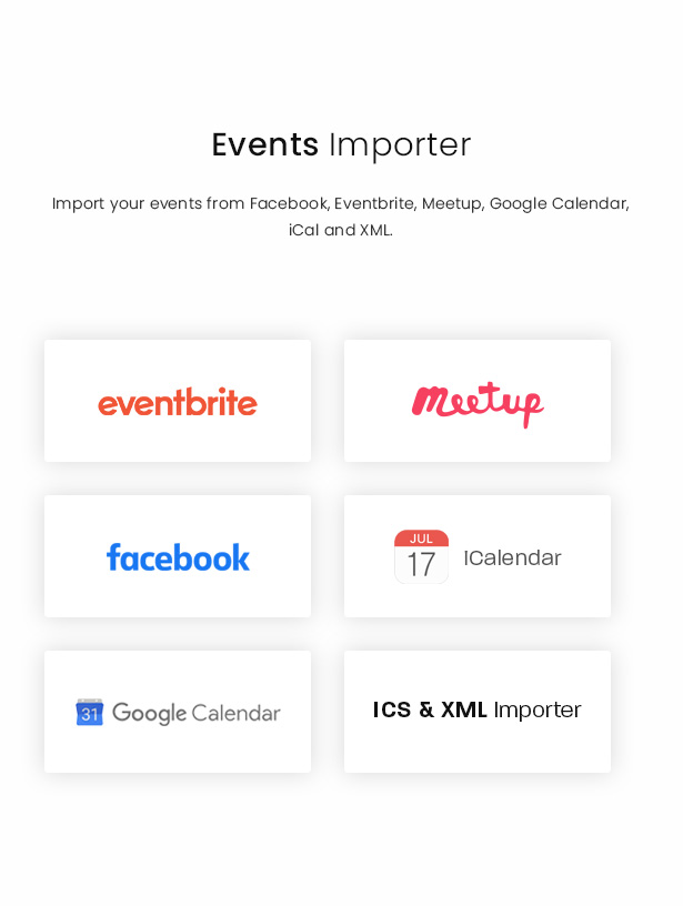 WordPress event importer theme