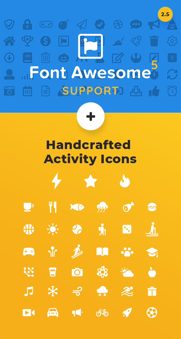 Fontawesome 5 and custom activity icons