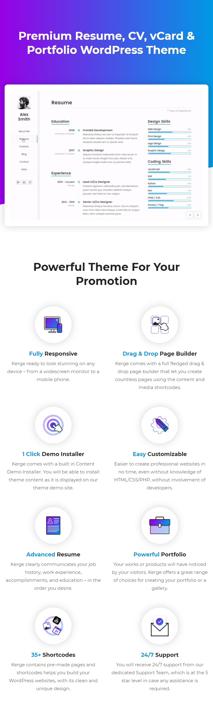 Kerge Resume WordPress Theme - 5