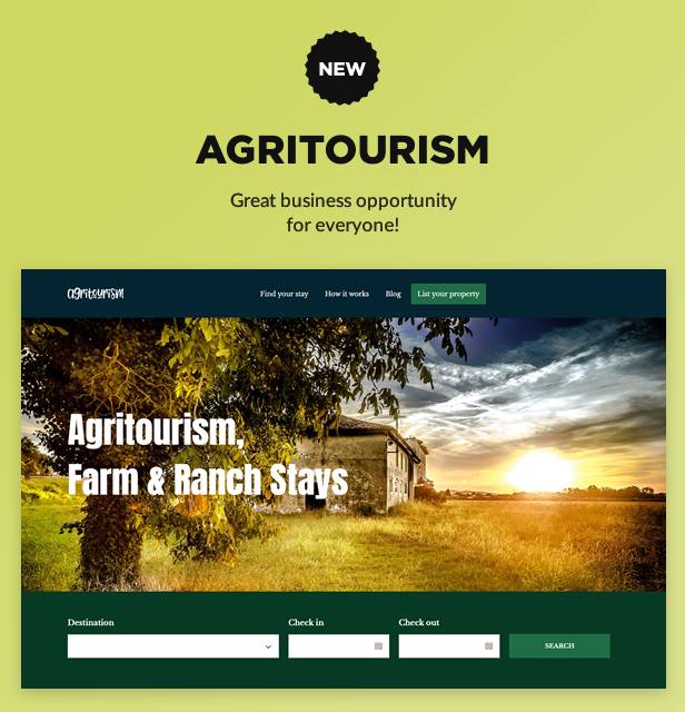 NEW: Agritourism, Farm and Ranch stays Marketplace