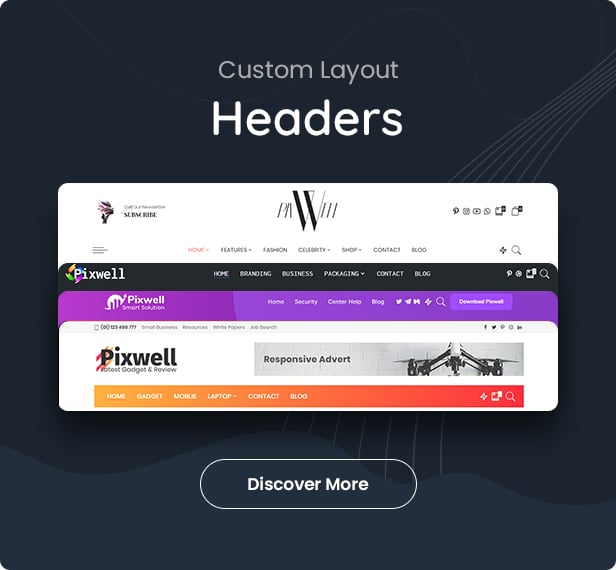 pixwell header layouts