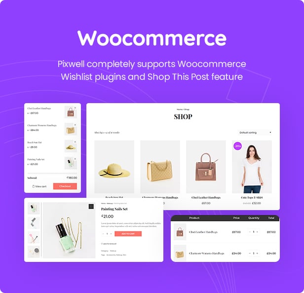 pixwell woocommerce supported