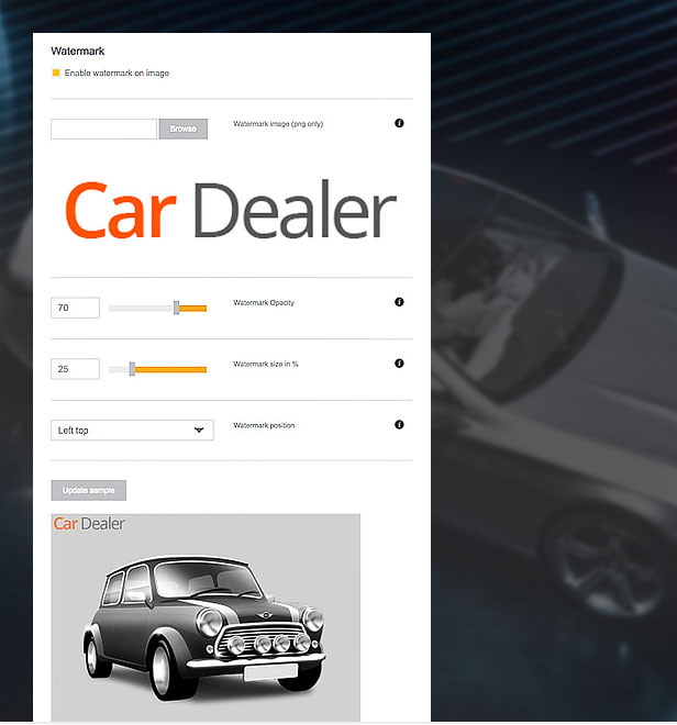 wordpress car template image branding