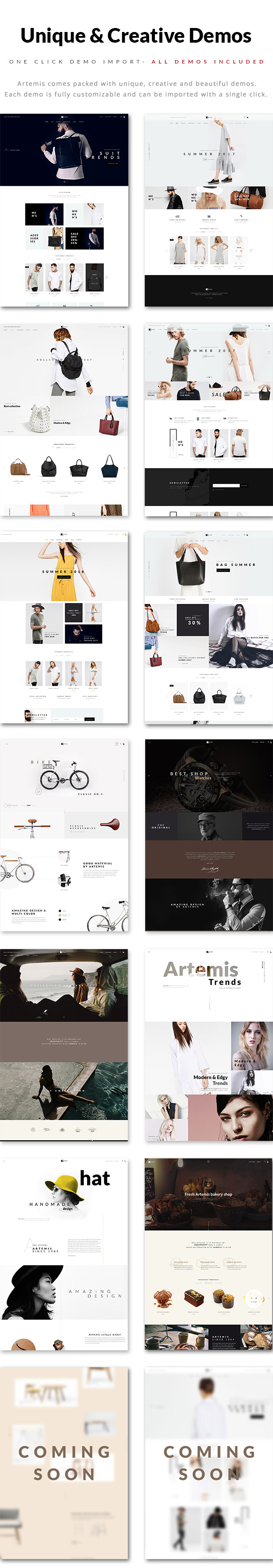 Artemis WooCommerce WordPress Theme Demos