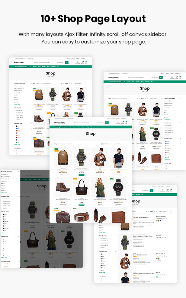 PressMart Shop Page Layouts