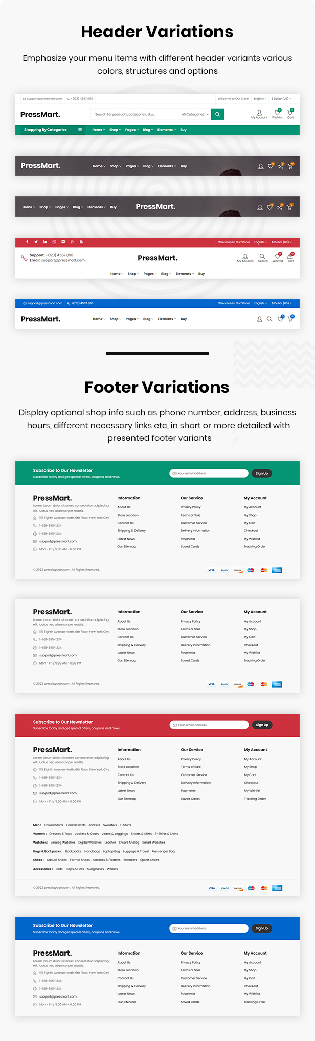 PressMart Headers & Footers