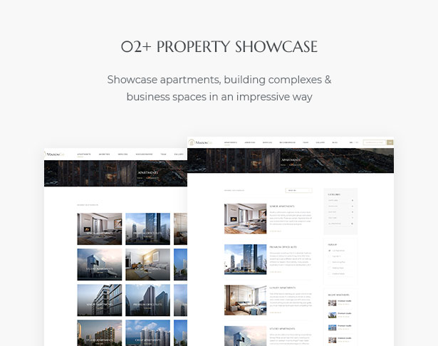 02+ Property Showcase in MaisonCo Single Property For Sale & Rent WordPress Theme