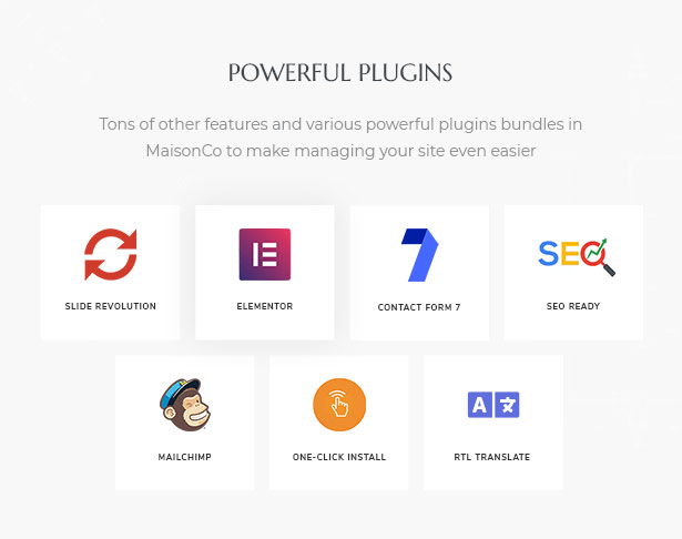 Powerful plugins bundled with MaisonCo Single Property For Sale & Rent WordPress Theme