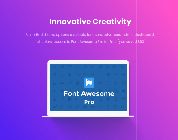 Business Agency WordPress Theme - Innovative Creativity with Font Awesome Pro $60