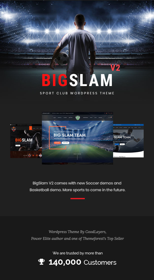 Big Slam Sport Clubs - Soccer WordPress - 1