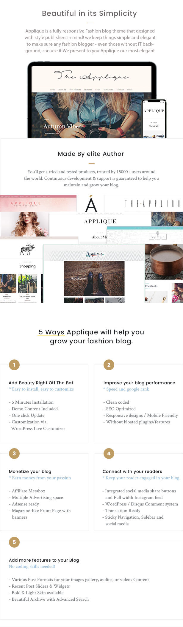 Fashion Blog Theme - Applique - 1