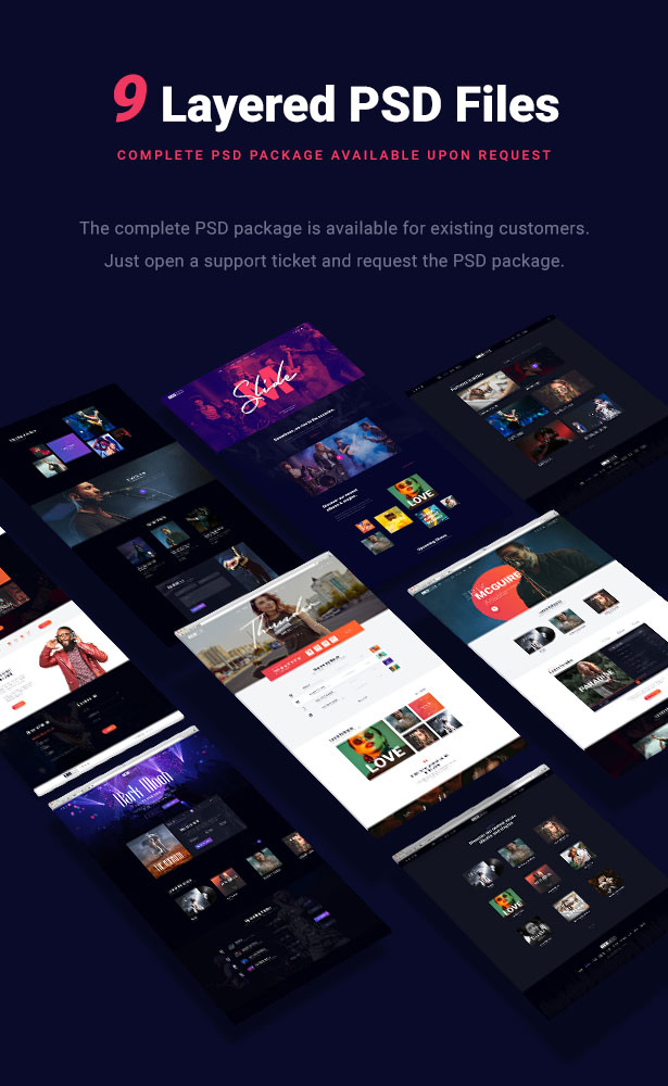 Slide Music WordPress Theme Layered PSD Files