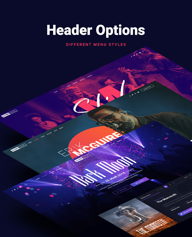 Slide Music WordPress Theme Menus