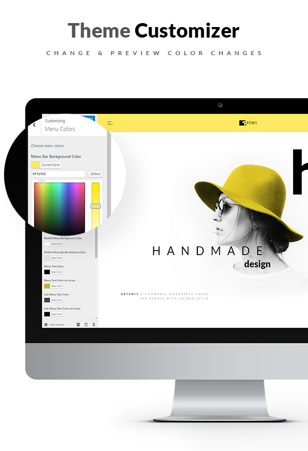 Artemis WooCommerce WordPress Theme Customizer