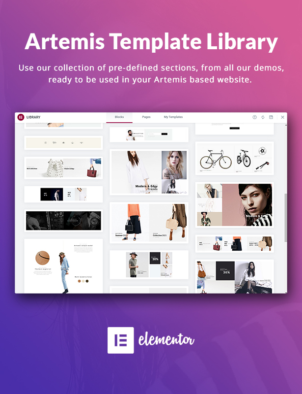 Artemis WooCommerce WordPress Theme - Elementor Library