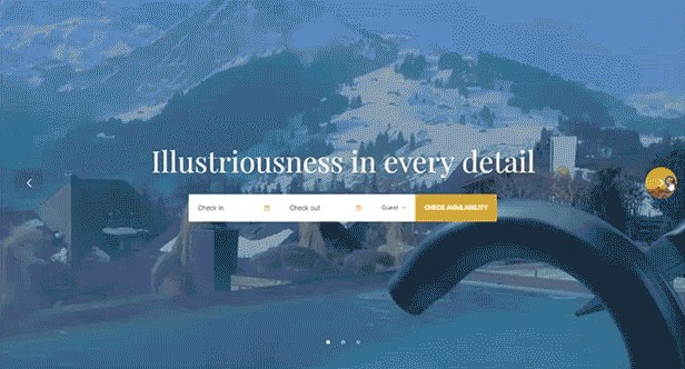 Hotel WordPress theme - Slider Booking form
