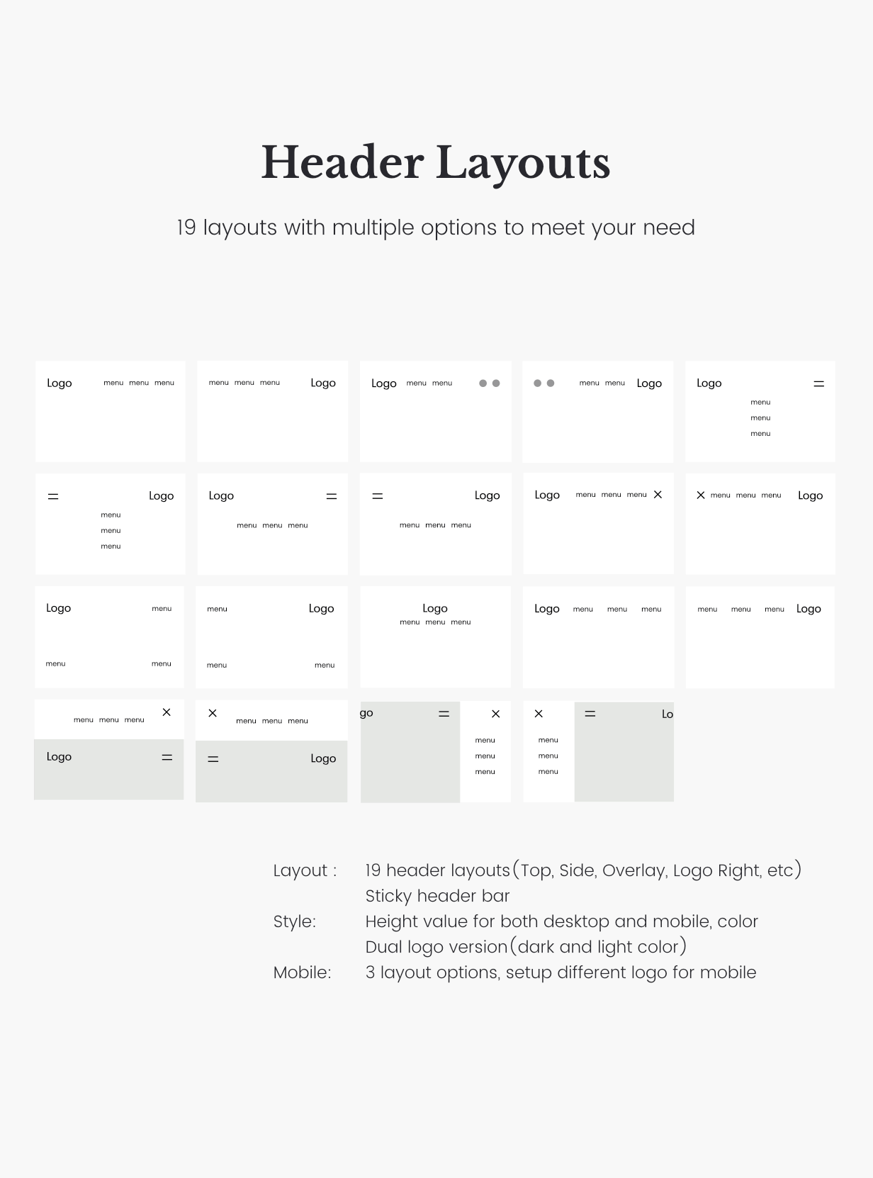 Air Theme Header Layouts