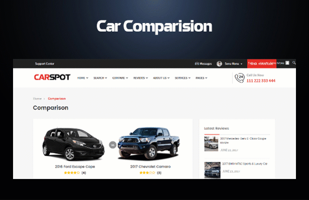 carspot car comparison feature