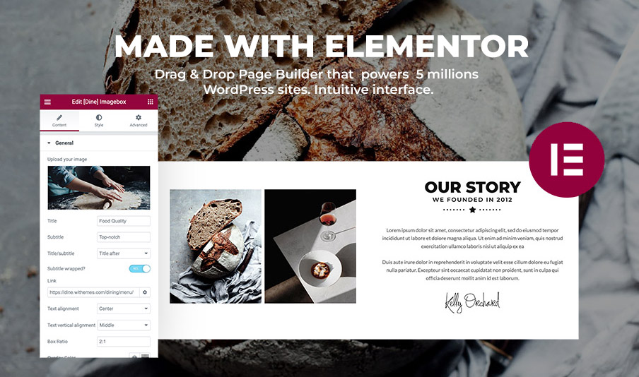 Dine Restaurant Elementor WordPress Theme Page Builder