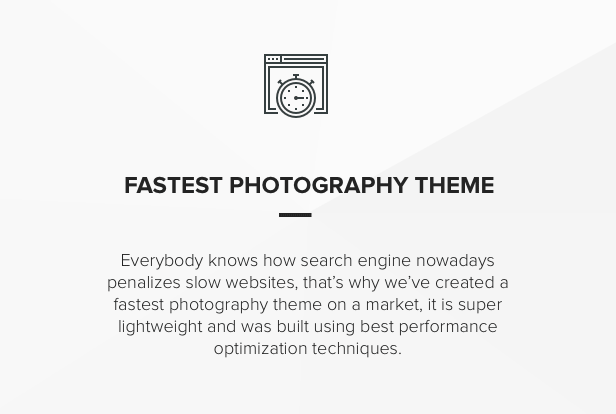 Fast Performance speed portfolio Theme for photographers