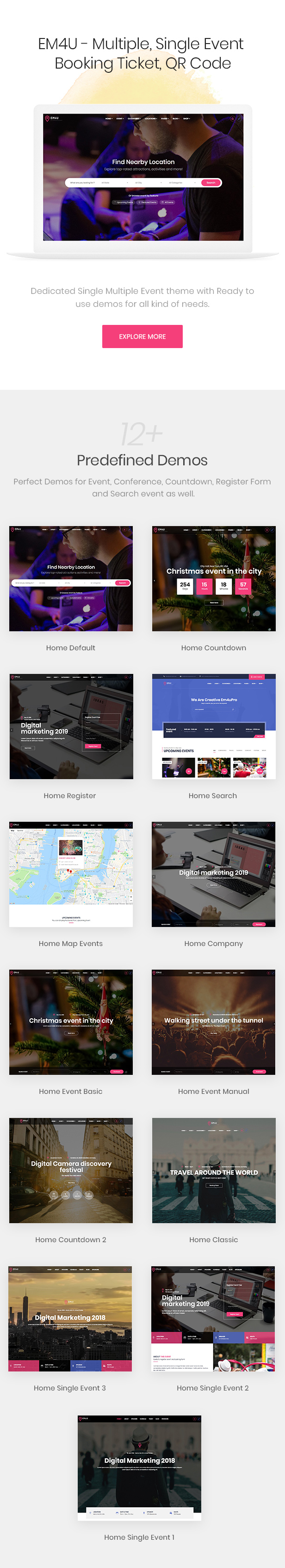 EM4U - Multiple Event  Conference WordPress Theme