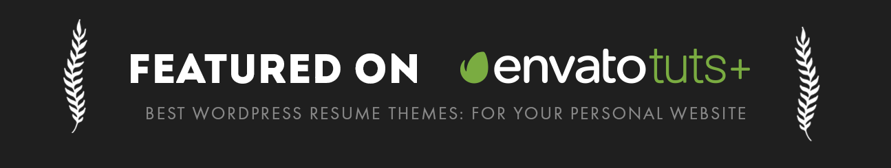 theme theme is featured on envato tuts plus as one of the best wordpress resume theme