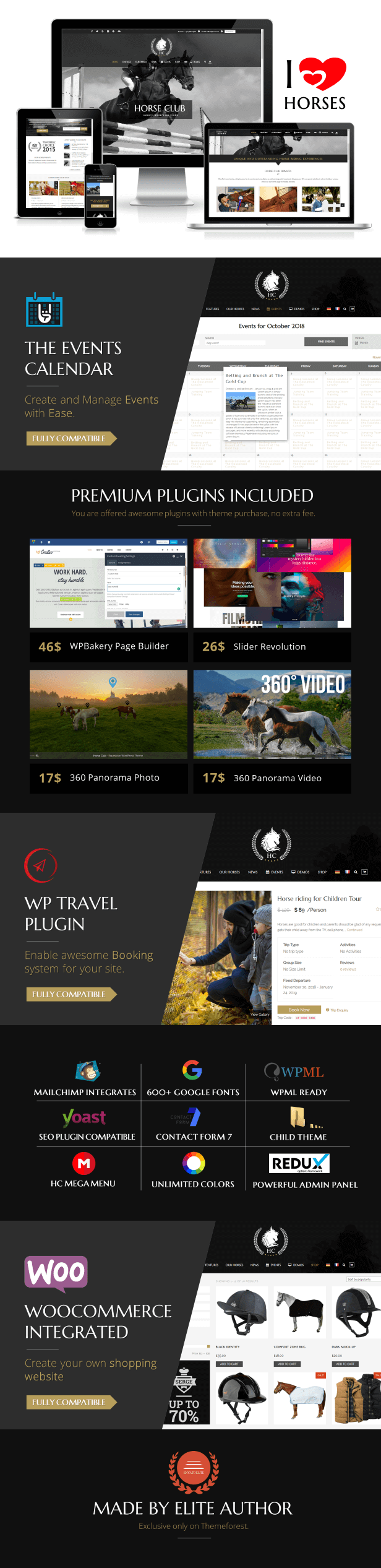 Horse Club - Equestrian WordPress Theme is made for riding stables, equestrian associations, horse riding, horse booking tour, lessons, horse school, equestrian centre, stable management,