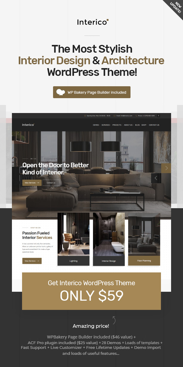Interico - Stylish Interior design, Architecture & Furniture WordPress Theme