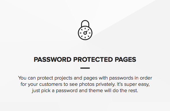 Theme with password protection for photos