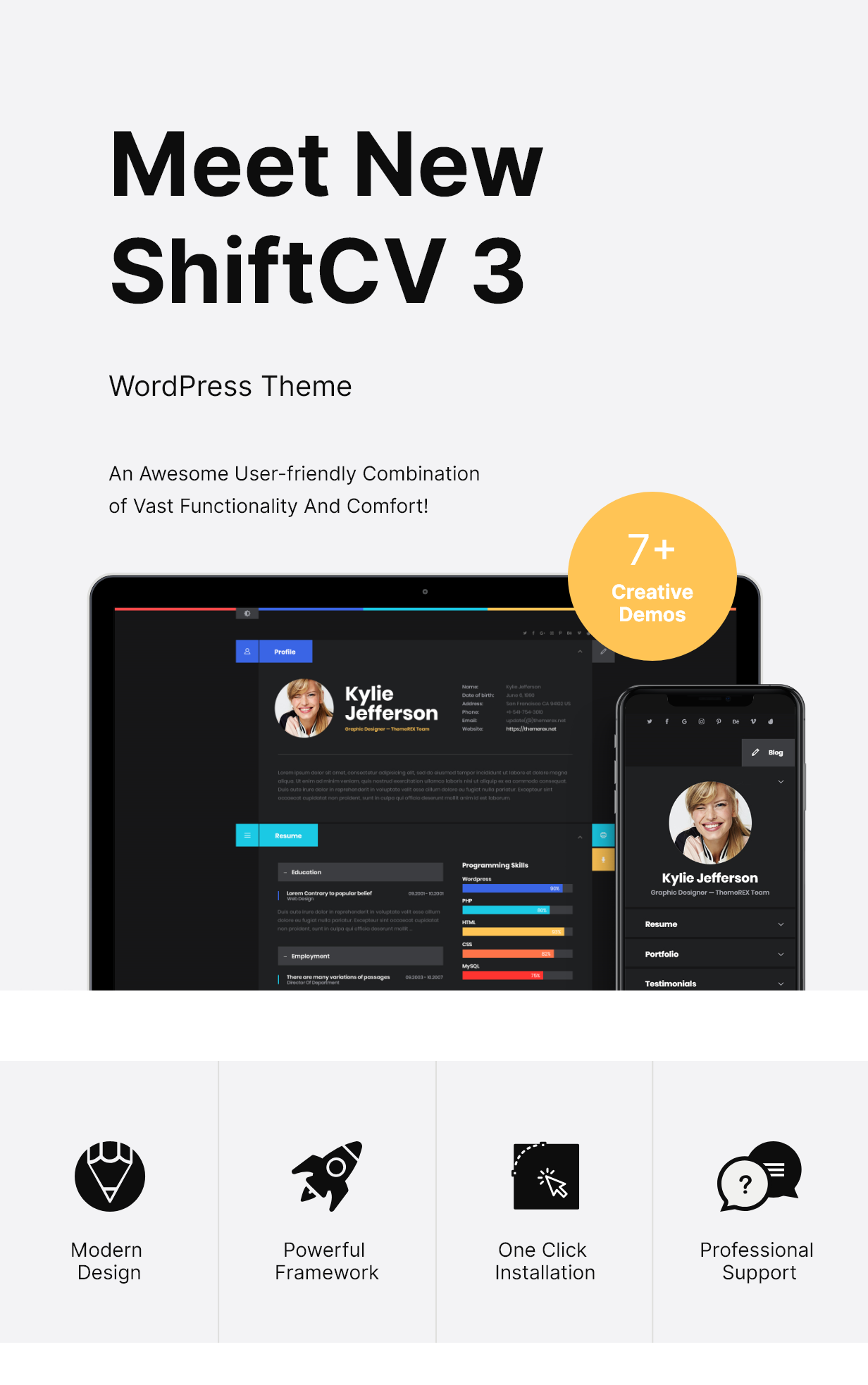 Description Blog Resume Portfolio WordPress Theme