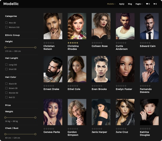 Modellic. Model Agency WordPress Theme