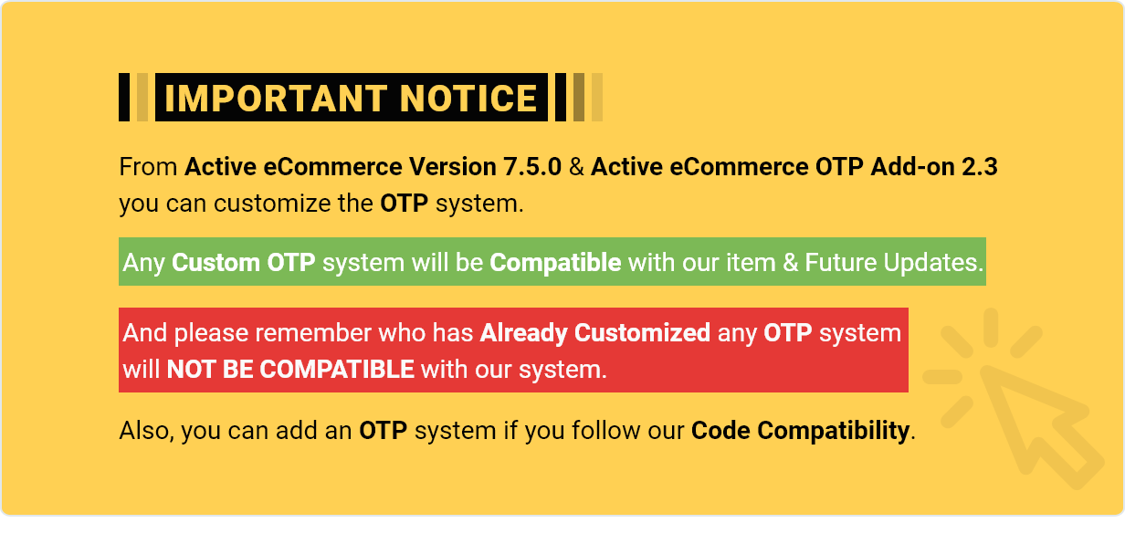 Active eCommerce OTP add-on - 2