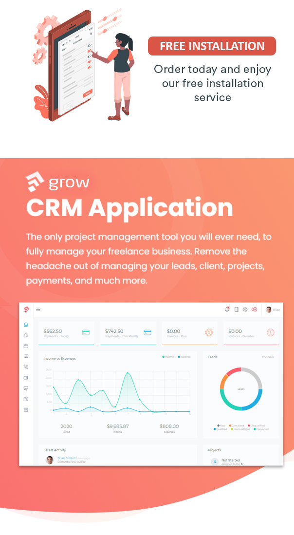 Grow CRM - Laravel Project Management - 2